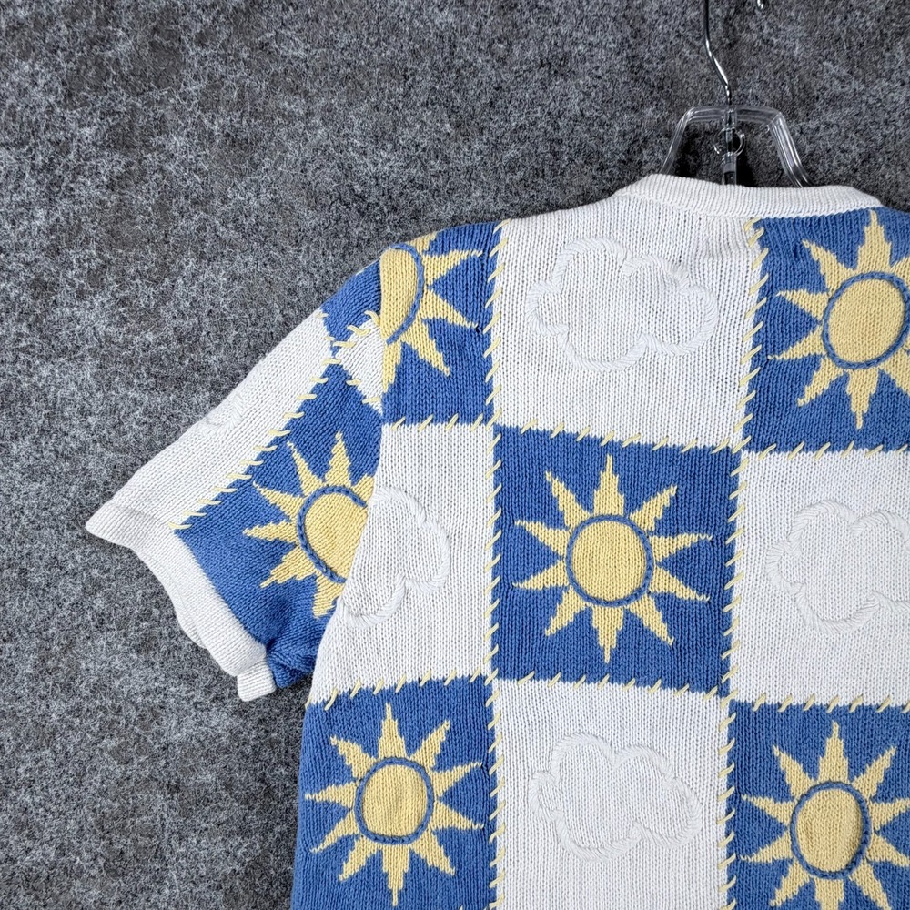 Christopher & Banks Cardigan Sweater Womens M Blue White Cloud Hand Embroidered - Picture 15 of 16